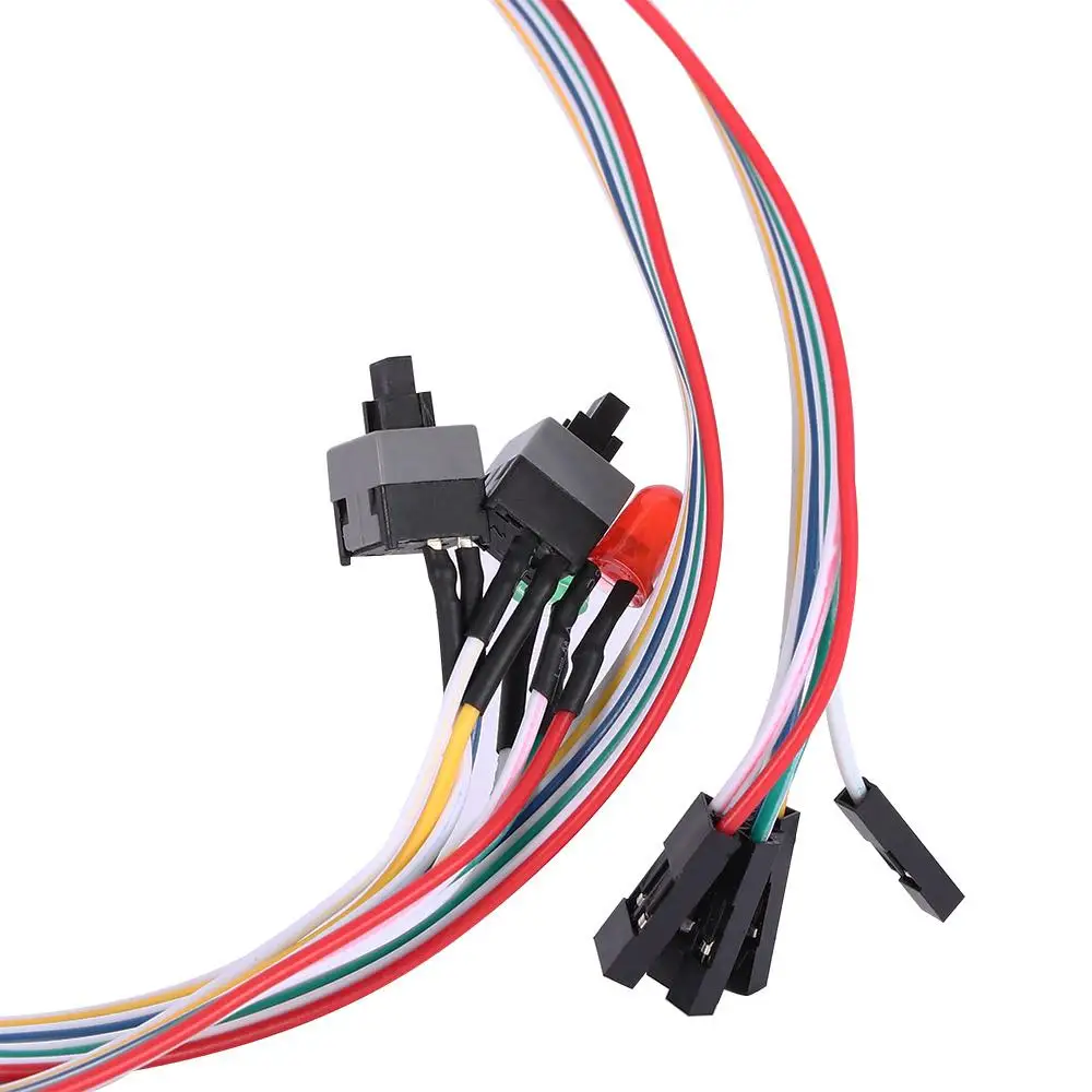 ATX Case Computer Case PC Desktop Power on Cabos de computador Conectores Redefinir cabo de interruptor