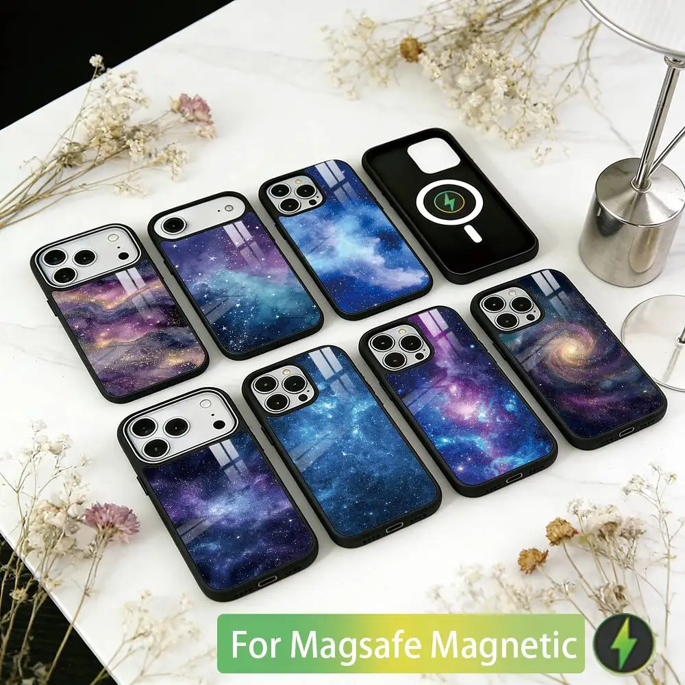 

Starry sky Phone Case For iPhone17,16,15,14,13,12,11 Plus,Pro Magnetic For Magsafe Wireless Charging