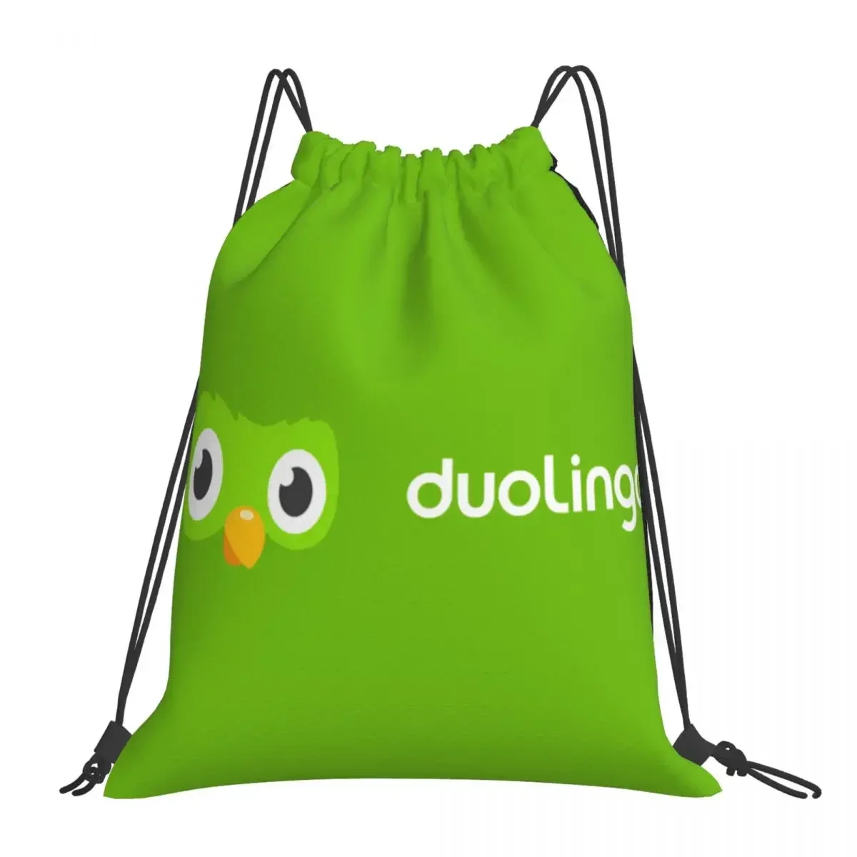 

Duolingo Owl Duo 1 Backpacks Fashion Portable Drawstring Bags Drawstring Bundle Pocket Sports Bag BookBag For Man Woman School