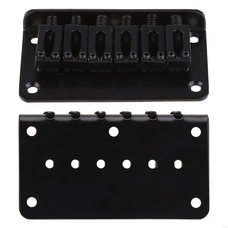 

Guitar 6 String Metal Hardtail Bridge Black For Electric Guitar With Screws New 157D