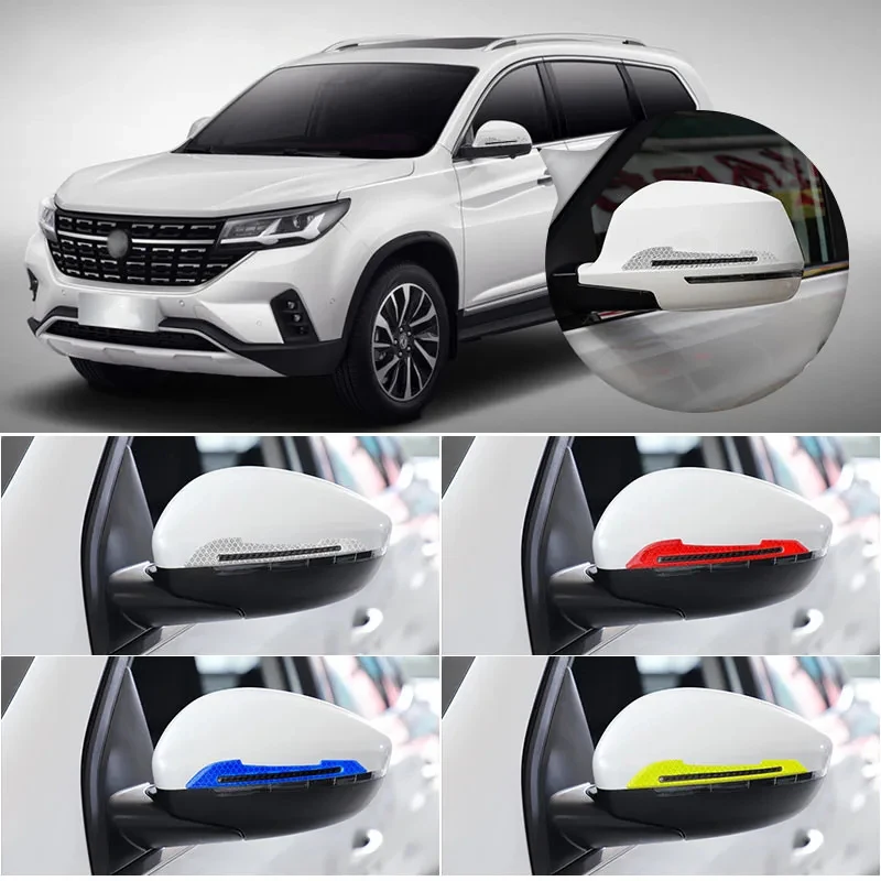 Car Reflective Stickers Door Edge Anti-collision Strips Fenders Glue Reflective Rearview Mirror Warning Stickers Body Scratches