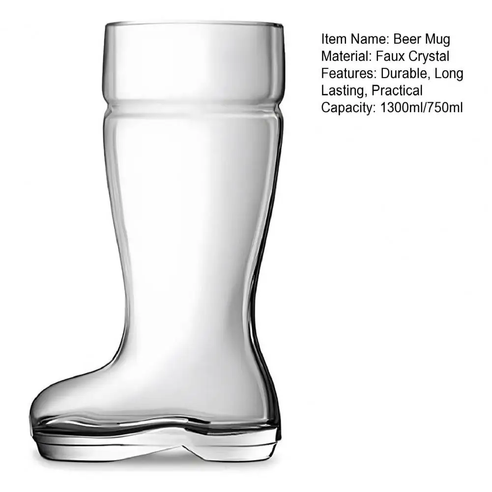 Unique Beer Mug Large Capacity Beer Mug Transparent Boot-shaped Cup Easy-to-clean Dishwasher Safe Party Decoration Glassware