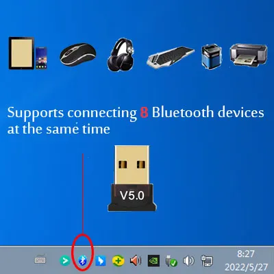 USB بلوتوث 5.0 محول الارسال بلوتوث استقبال الصوت بلوتوث دونغل محول USB لاسلكي للكمبيوتر الكمبيوتر المحمول