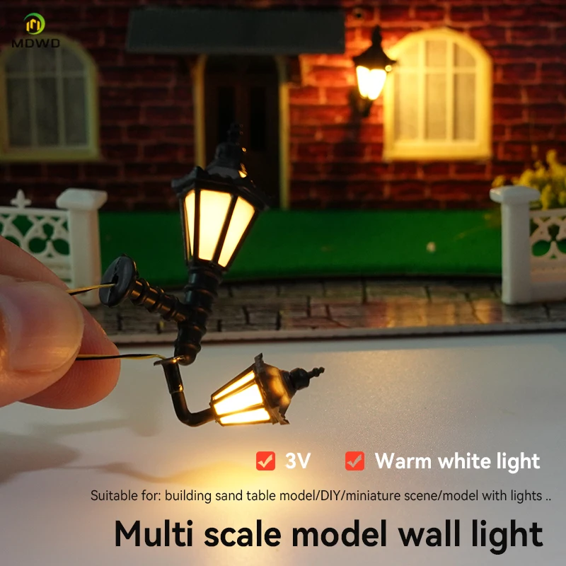 

3 шт. миниатюрный настенный светильник, светодиодная модель, имитация АБС-пластика, садовые фонари, сделай сам, песочный стол, пейзаж, макет железного поезда для диорамы