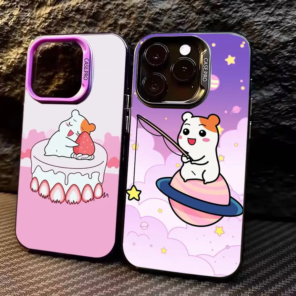 

L-Lovely O-Oruchuban Ebichu Phone Case For iPhone17,16,15,14,13,12,11 Plus,Pro Max Colored Silver Plated Inside Cover