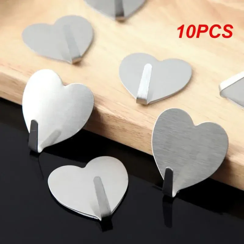 

10PCS Minimalist Nail-Free Seamless Hook Brushed Hook Glue Free Punching Wall Hanging Kitchen Bathroom No Trace Stickers