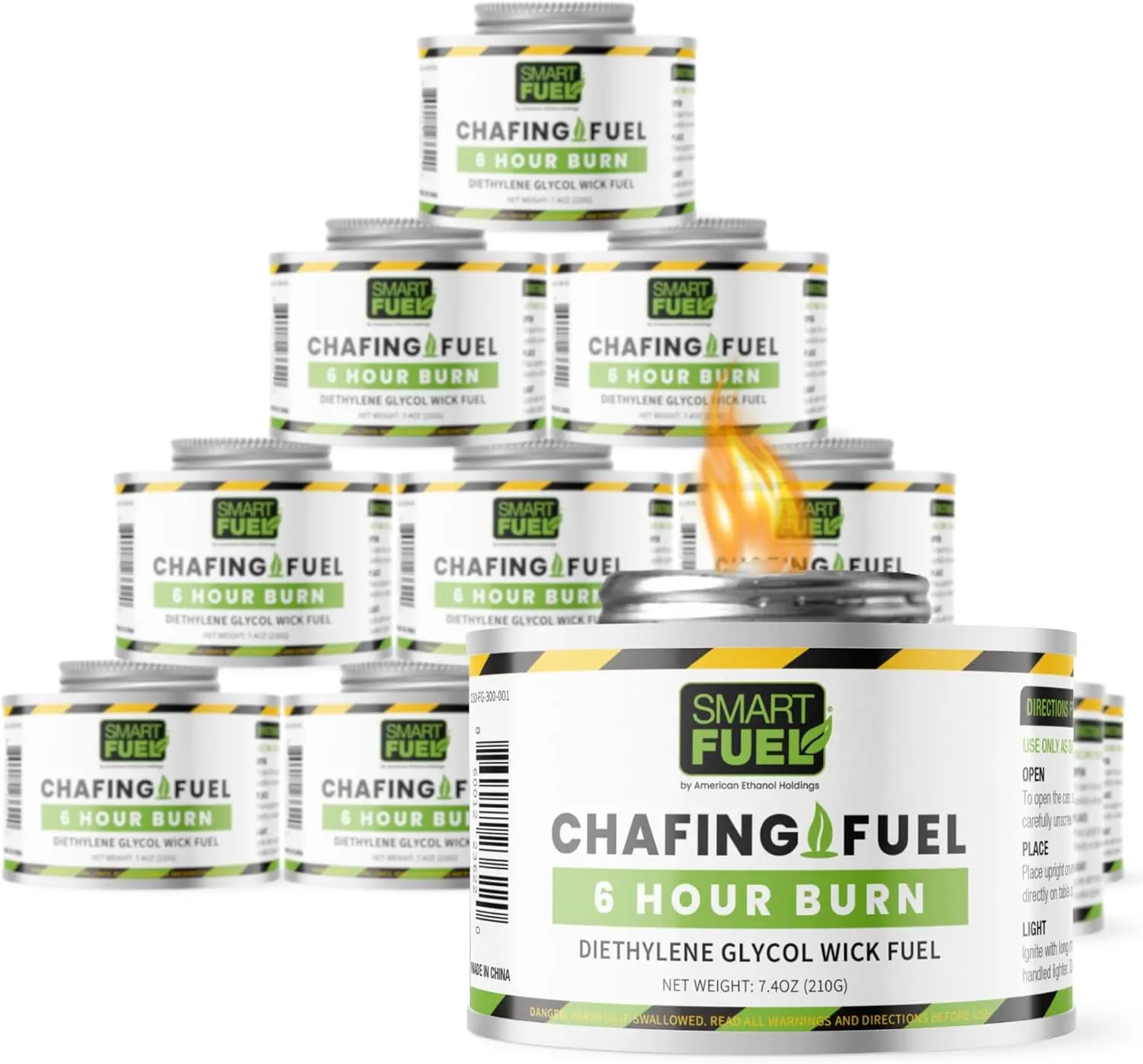 Smart Fuel 6-Hour Chafing Fuel Cans - Canned Heat Fuel for Chafing Dishes, Food Warmers, Buffet Warmers, Gel Fuel, Chafer Fuel,