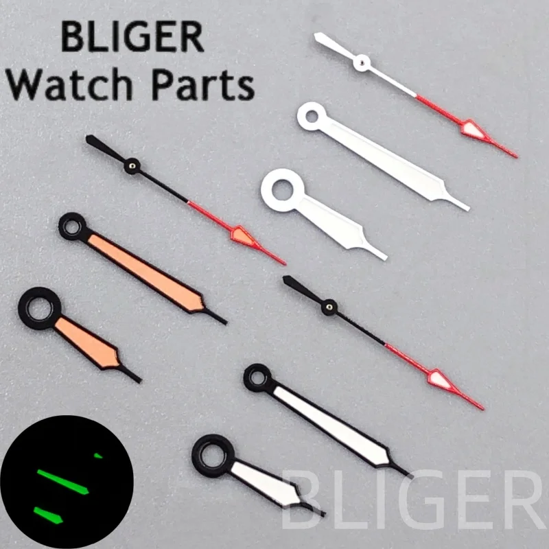 

BLIGER NH35 указатели для часов, черный, белый, оранжевый, иглы для часов в пилотном стиле, светящиеся, подходят ETA2824 PT5000, запасные части для стрелок часов