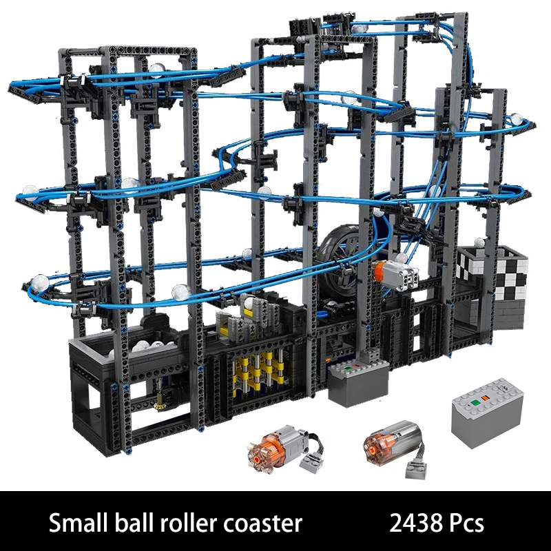 Posavasos eléctrico creativo de bola pequeña, bloques de construcción mecánicos de alta tecnología, modelo de potencia modificada, juguetes de ladrillos