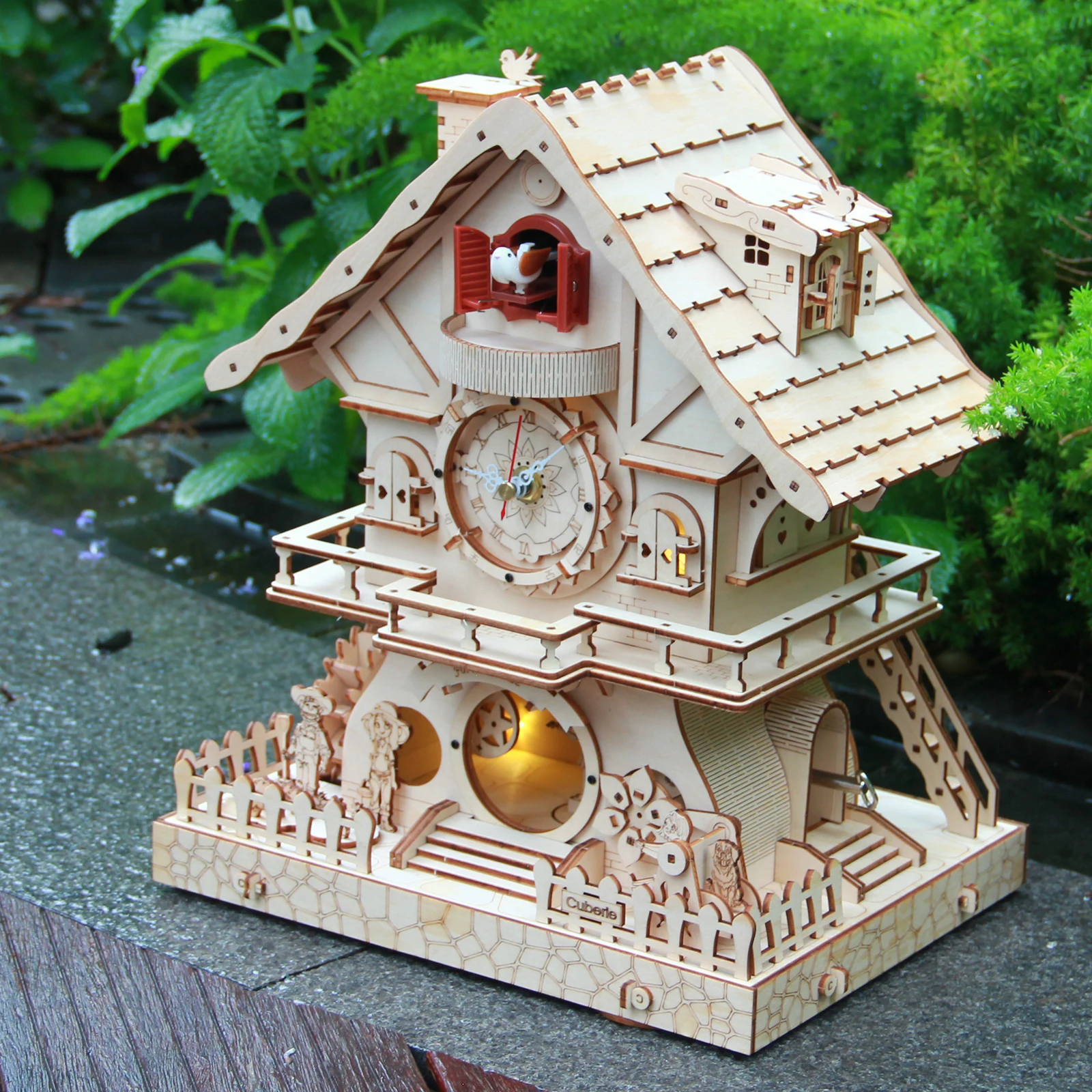 Puzzle 3D in Legno Orologio a Cucù - Kit Modello Fai-da-Te per Adulti con Carillon, Progetto di Costruzione in Legno per Arredamento Casa, Regalo Creativo