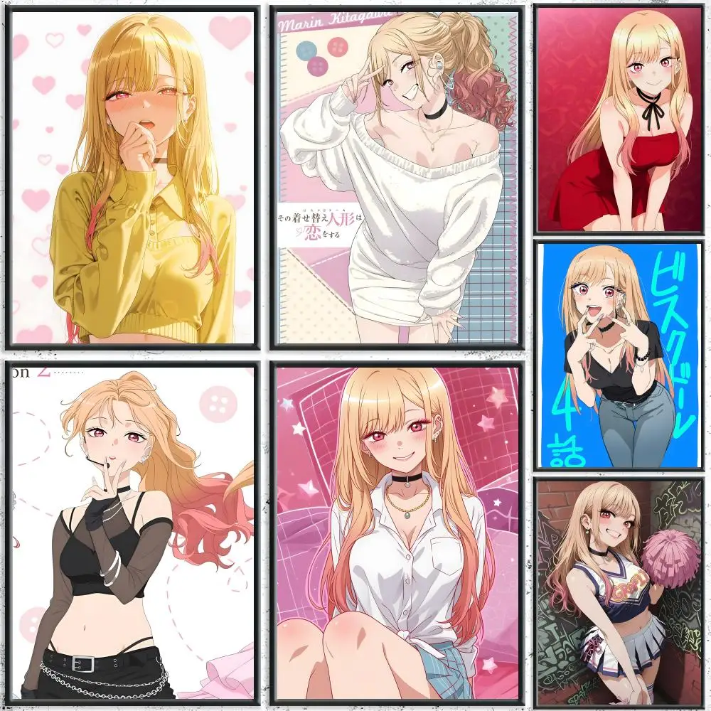 Anime M-My D-Dress-Up D-DarlingS Poster, HD, wasserfest, selbstklebende Wandkunst – für mehrere Szenen geeignet, Top-Geschenkidee