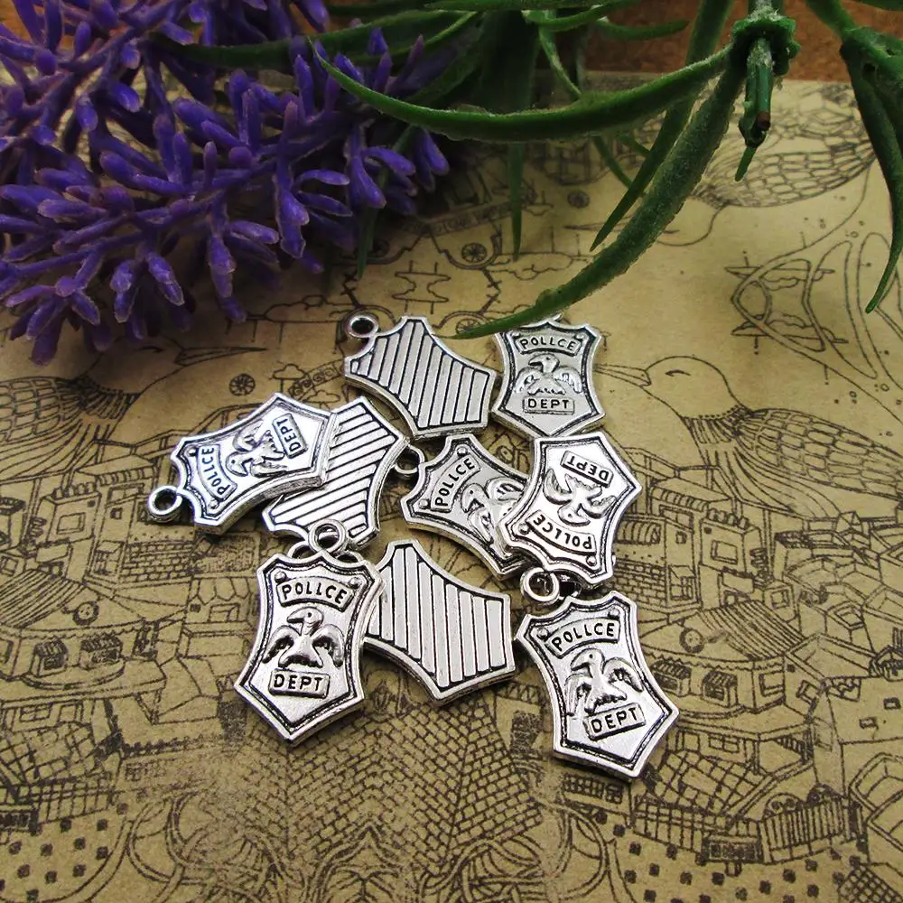 75pcs/lot--20*12mm Dept Charms For Jewelry Making DIY Findings Antique Silver Color Alloy Pendants