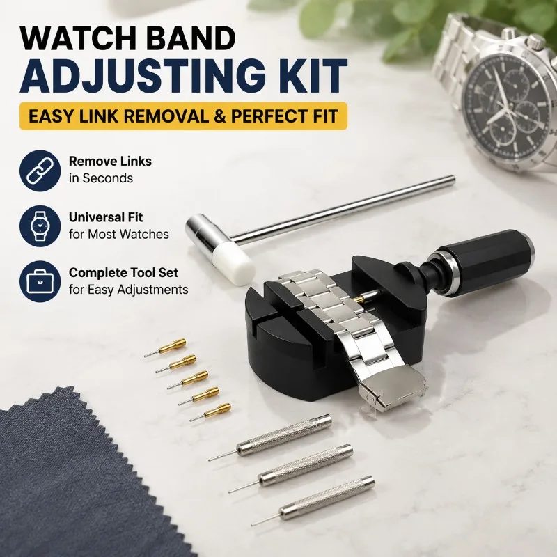 Watch Link Removal Kit Strap‑replacing Instrument Bracelet‑adjusting Tool Pin‑changing Accessory Watch‑hammer Spring‑bar Set