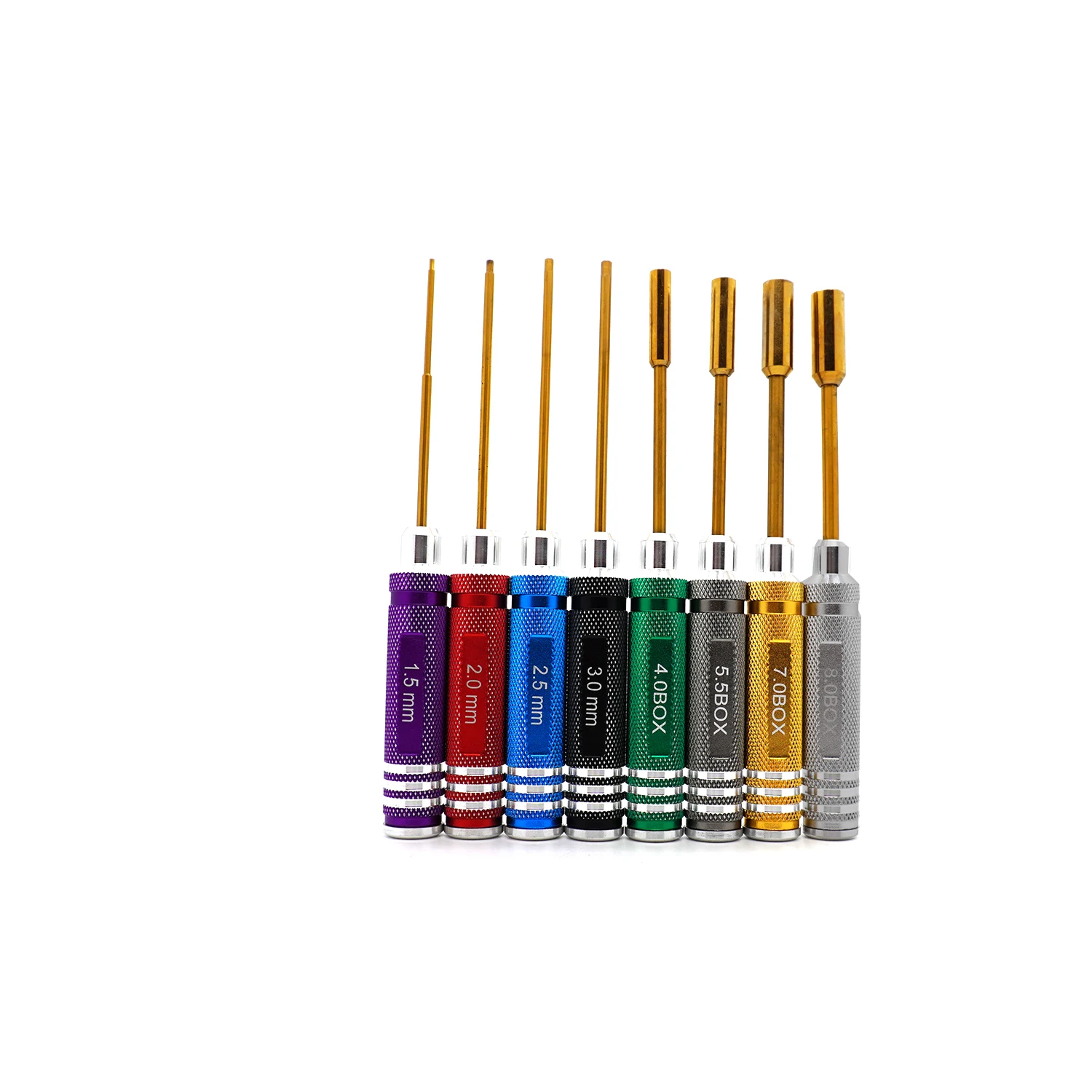 RC Repair tool 1.5/2.0/2.5/3.0mm Hex Screwdriver 4.0/5.5/7.0/8.0mm Nut Driver Tools Set for RC Car Tamiya HPI HSP Traxxas Losi