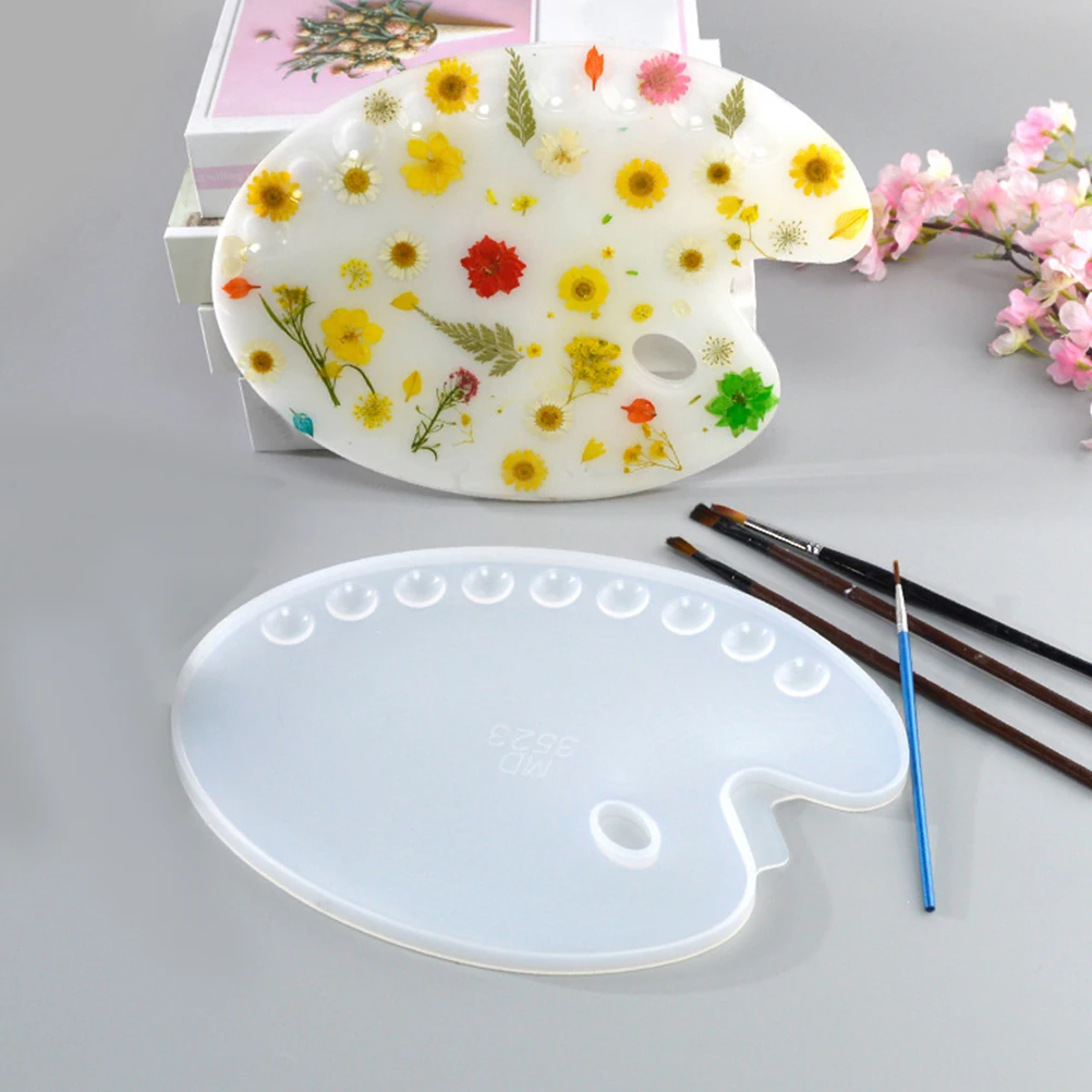 

Palette Mold Smooth Interior Resin Epoxy Molds Silicone Dried Flowers Easy to Clean Silica Gel for
