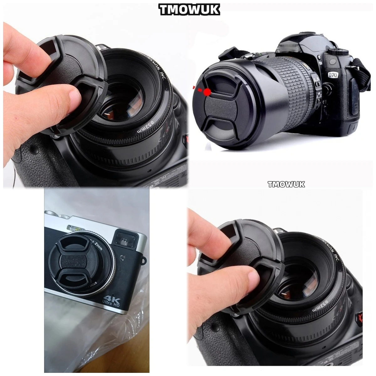 

For SONY A9II A7S2 A7R5 A7C A500 A390 A58 A65V Camera Lens Cap Protective Cover Center Pinch Snap-on 49mm 52 55 58 62 67 72 77 8