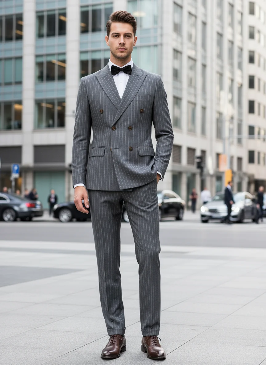 ST Cassy High Quality Striped Suits for Men Slim Fitting Luxury Man Clothing Elegant Mens Suit Wedding Trends Costumes - view 2