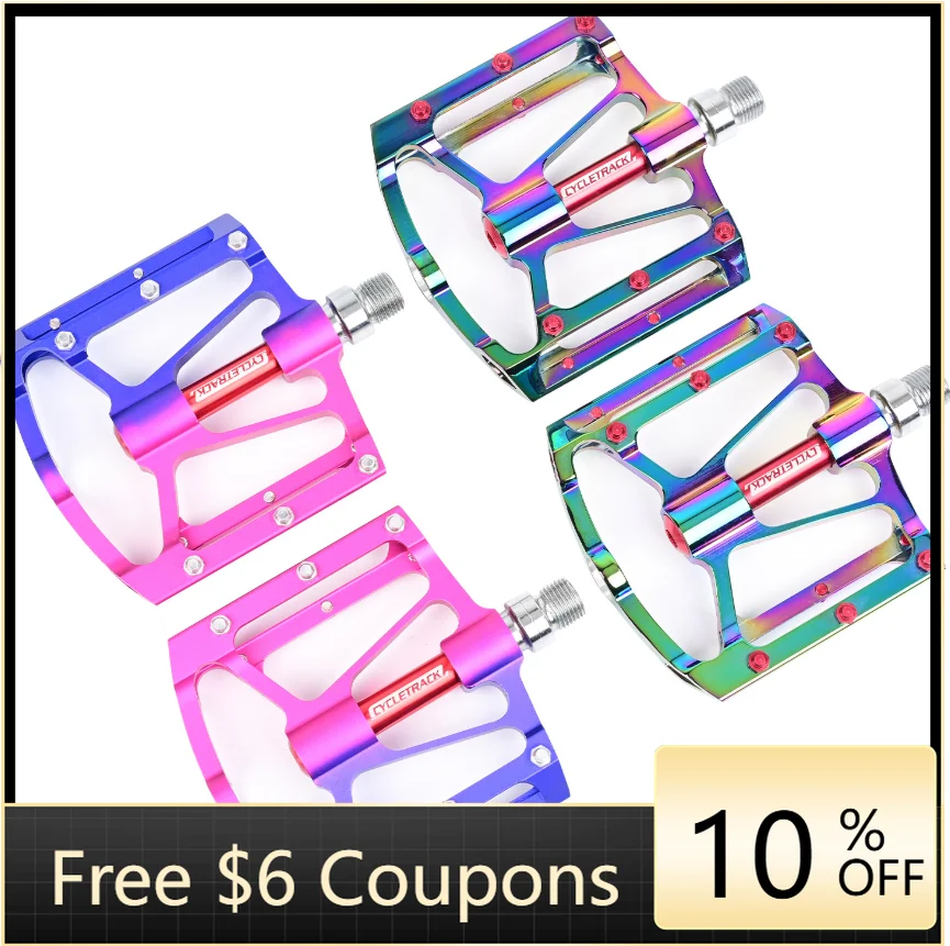 

STLF K18 Rainbow Multi Colors Ultralight Seal Bearing Road Bike Bicycle Bearing Pedals MTB Cycle Pedal
