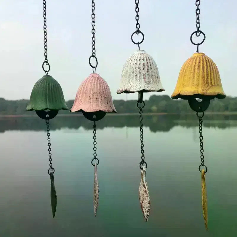 Cast Iron Wind Chime Hanging Decoration Metal Retro Hanging Leaf Bell Balcony Outdoor Garden Hanging Decoration Creative