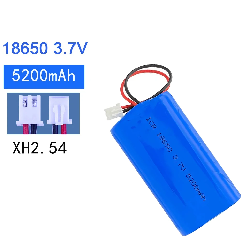 2PCS 3.7V 18650 Battery 5200mAh Lithium Battery Pack Rechargeable Battery For LED Light Power Toy Accessories + charging cable