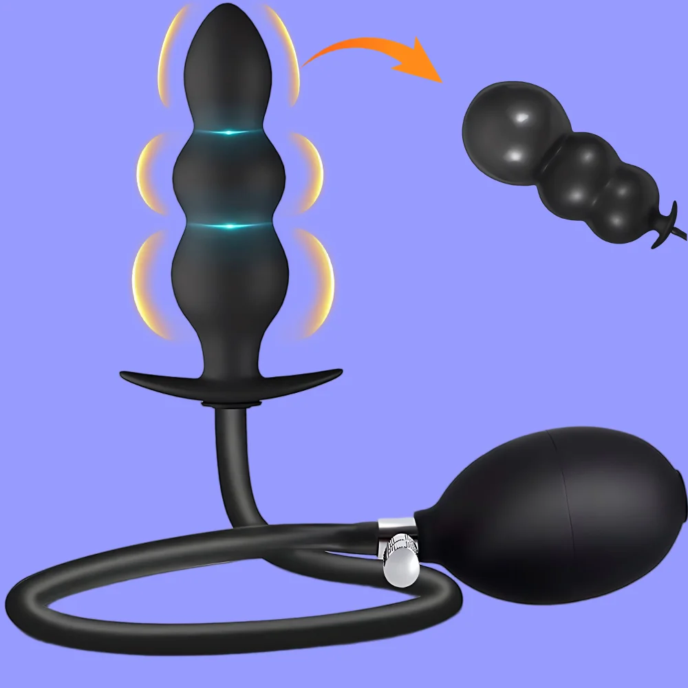 Inflatable Anal Plug Silicone Huge Anal Ball Expander Butt Plug Dilator G Spot Stimulator Prostate Massager Expansion Sex Toy