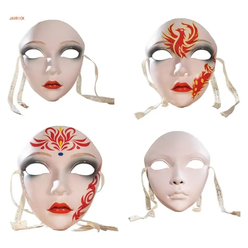 

Masquerade Mask Hand Painted Mask Full Face Mask Halloween Cosplay Mask For Women Men Cosplay Themed Parties Photography