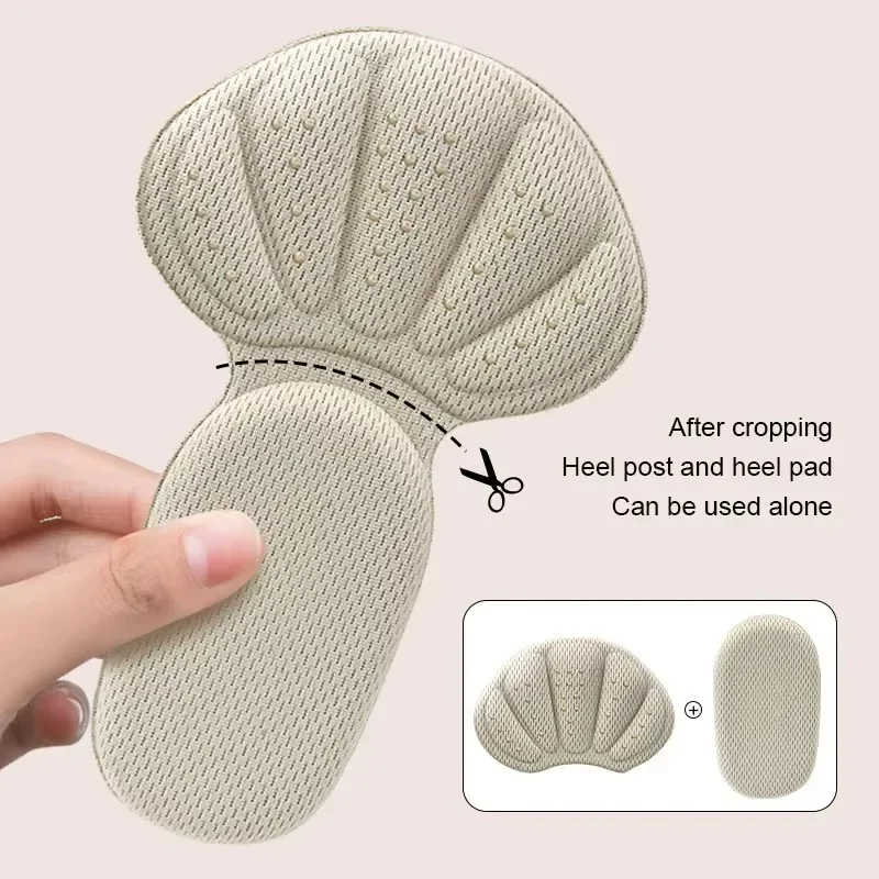 Double Layer Anti-Slip Heel Pad Soft Breathable Insole Insert Anti-Wear Shock Absorbing Foot Care Shoe Heels Cushion Comfort