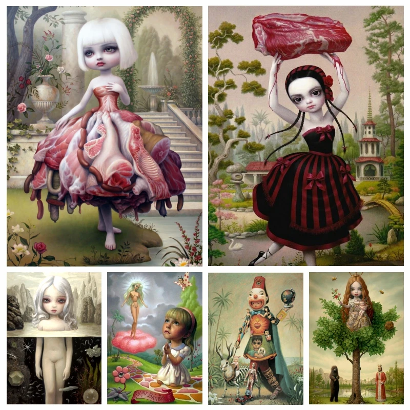 

Pop Surrealism Mark Ryden Lowbrow Art Diamond Painting Full Square Drills Embroidery Cross Stitch Kit Manual Gift Home Decor