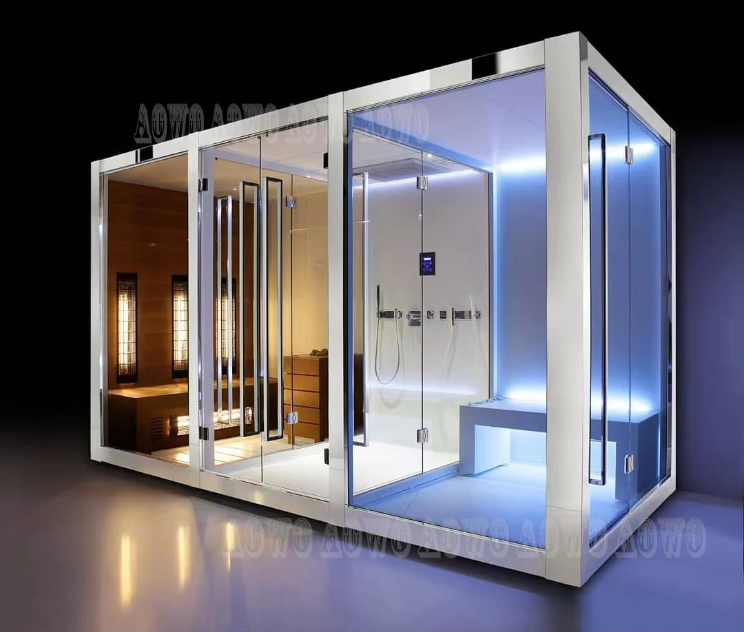 

Steam Infrared Sauna Noble Design Wi-Fi Control Cold And Hot Shower Lingxiao Motor Customized Size