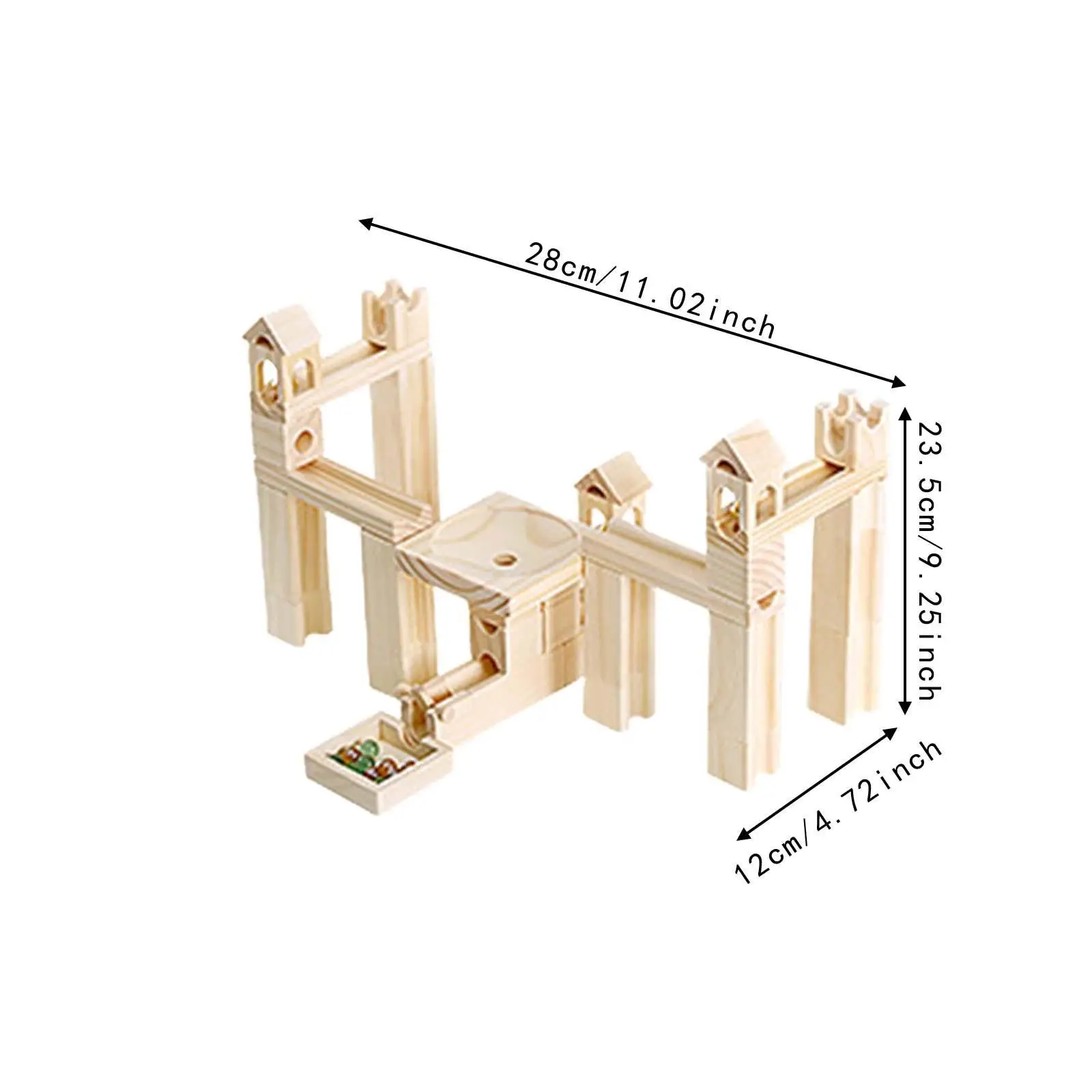 60 Stücke Marmor Run Holz Set Stem Lernspielzeug Geschenke Marmor Track Labyrinth Spiel für Kleinkinder