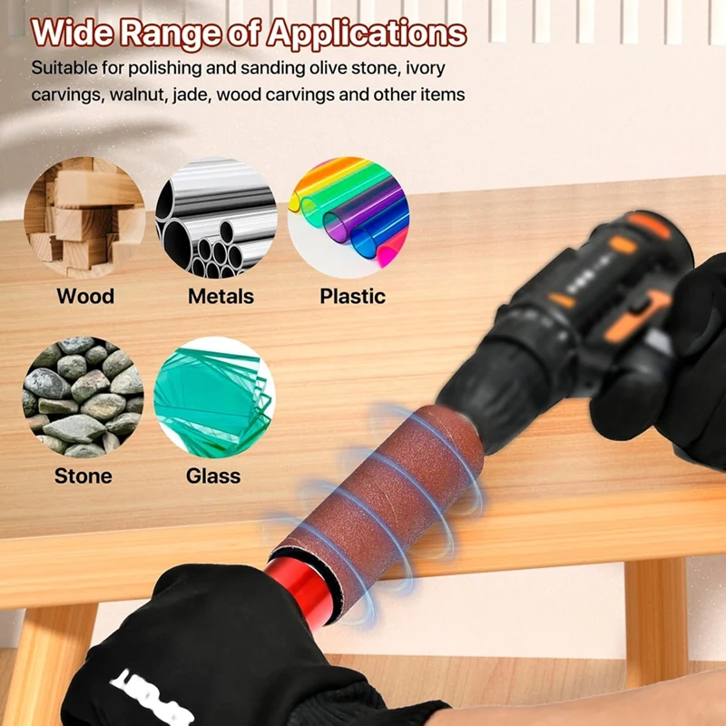 Drum Sander Set,Rubber Sanding Drum For Drill 4-1/2Inch X 1-1/2Inch, Spindle Sander Adapter For Power Drill