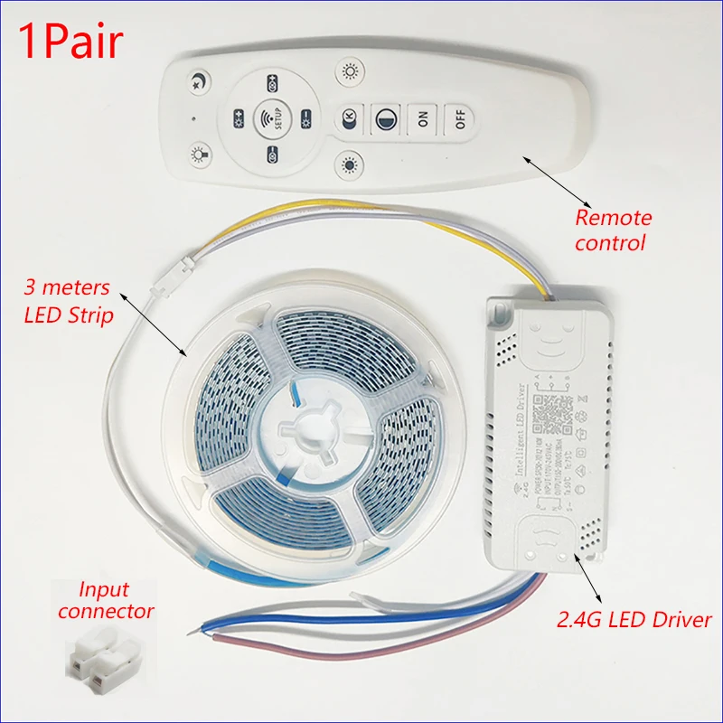 1 Pair Intelligent LED Driver (50-70W)X2 With 3 Meter Constant Current Double Color LED Strip by APP and 2.4G Remote Control