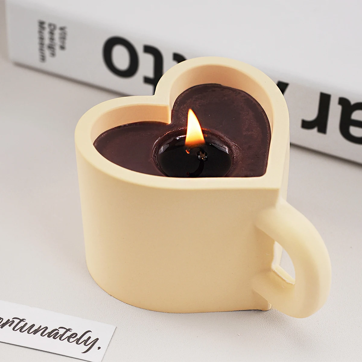 Love Teacup Silicone Mold DIY Handmade Scented Candle Cup Storage Ornament Vase Gypsum Concrete Mold Valentine's Day Craft Gifts