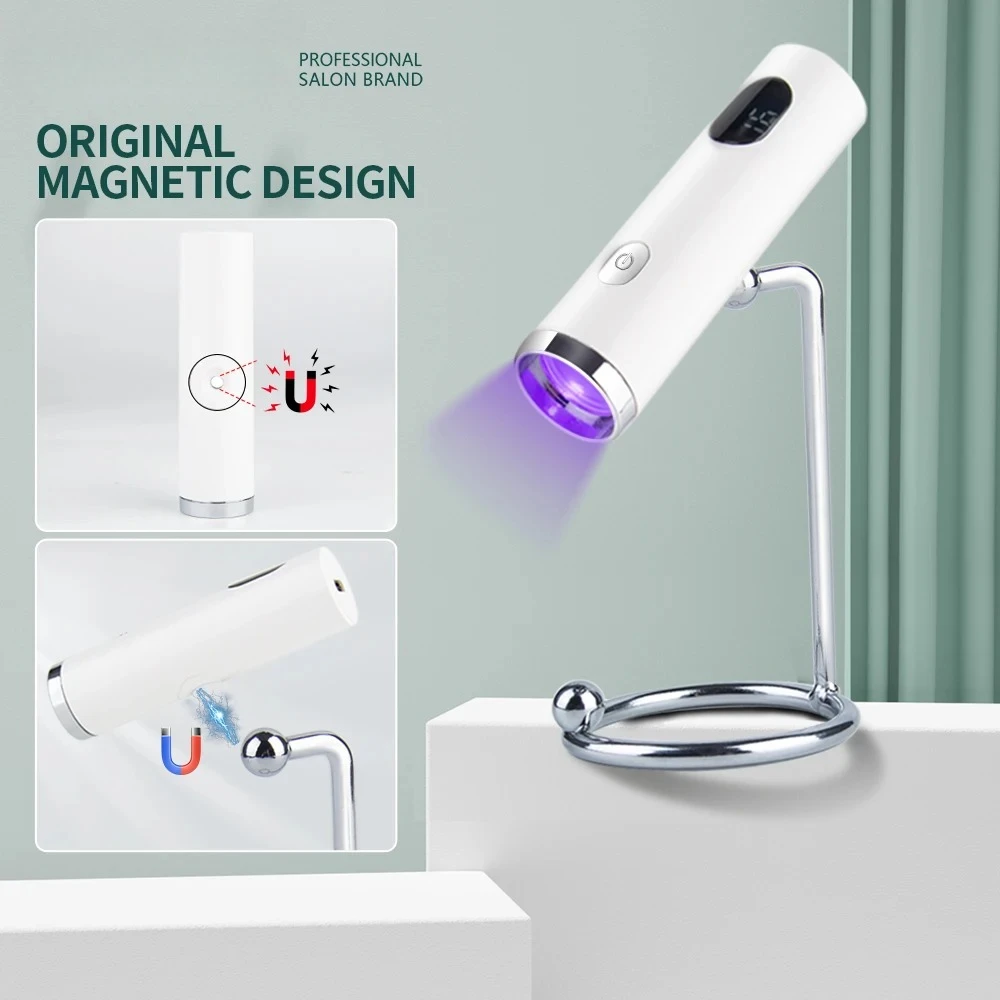 Lámpara UV Mini para Uñas Nailpop, Secador de Uñas de Gel Portátil con Batería, con Sello de Silicona para Uñas de Polygel