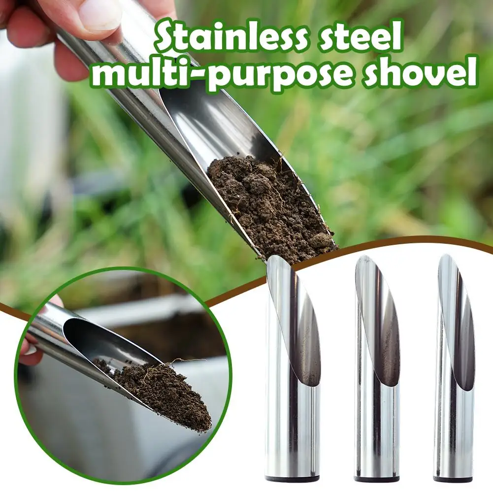 Garden Bucket Tool Stainless Steel Gardening Multi-functional Transplant Fertilizer Bonsai Dredging Spoon Shovel Meaty Plan Z5V3