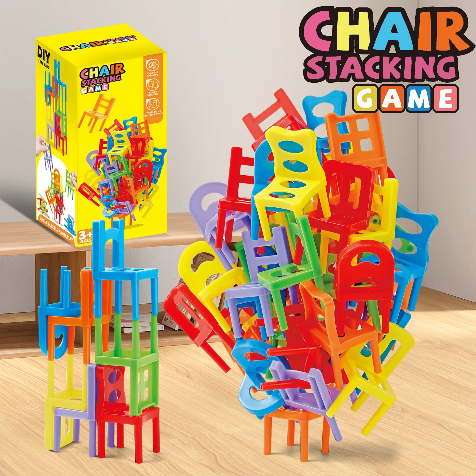 Stacking Chairs, Educational Toys, Building Blocks Stacking Chairs, Parent-Child Gathering Interactive Stress Reduction Toys