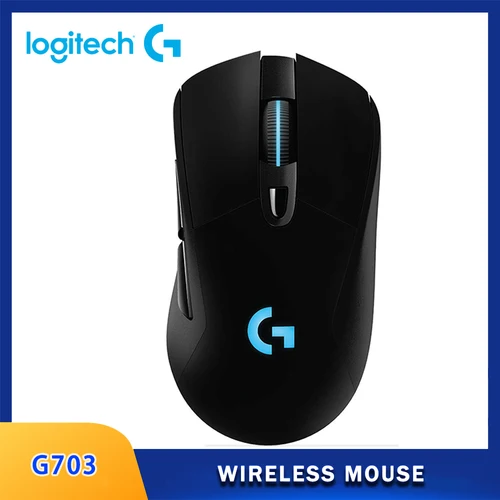 Logitech G703 Lightspeed Ratón inalámbrico para juegos Hero 25K Sensor Lightsync RGB Ligero 95G + 10G Opcional