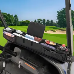 Golf Cart Storage Basket Golf Cart Tray Organizer With Insulated Cup Holders Foldable Golf Cart Tool Box Club Car Golf Cart