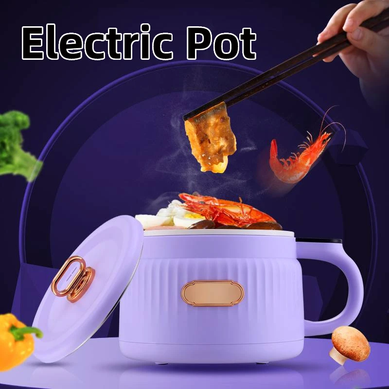 

Мини-электрическая плита, маленькая многофункциональная домашняя кастрюля для лапши быстрого приготовления, мини-электрическая плита с антипригарным покрытием, 1,6 л, 600 Вт