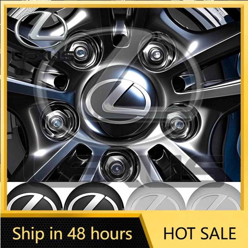 

2026 Hot Interior Stickers 4Pcs 3D Car Wheel Hub Center Metal Decals Sticker Accessories For Lexus Fsport RX330 IS250 Ct200h ES3