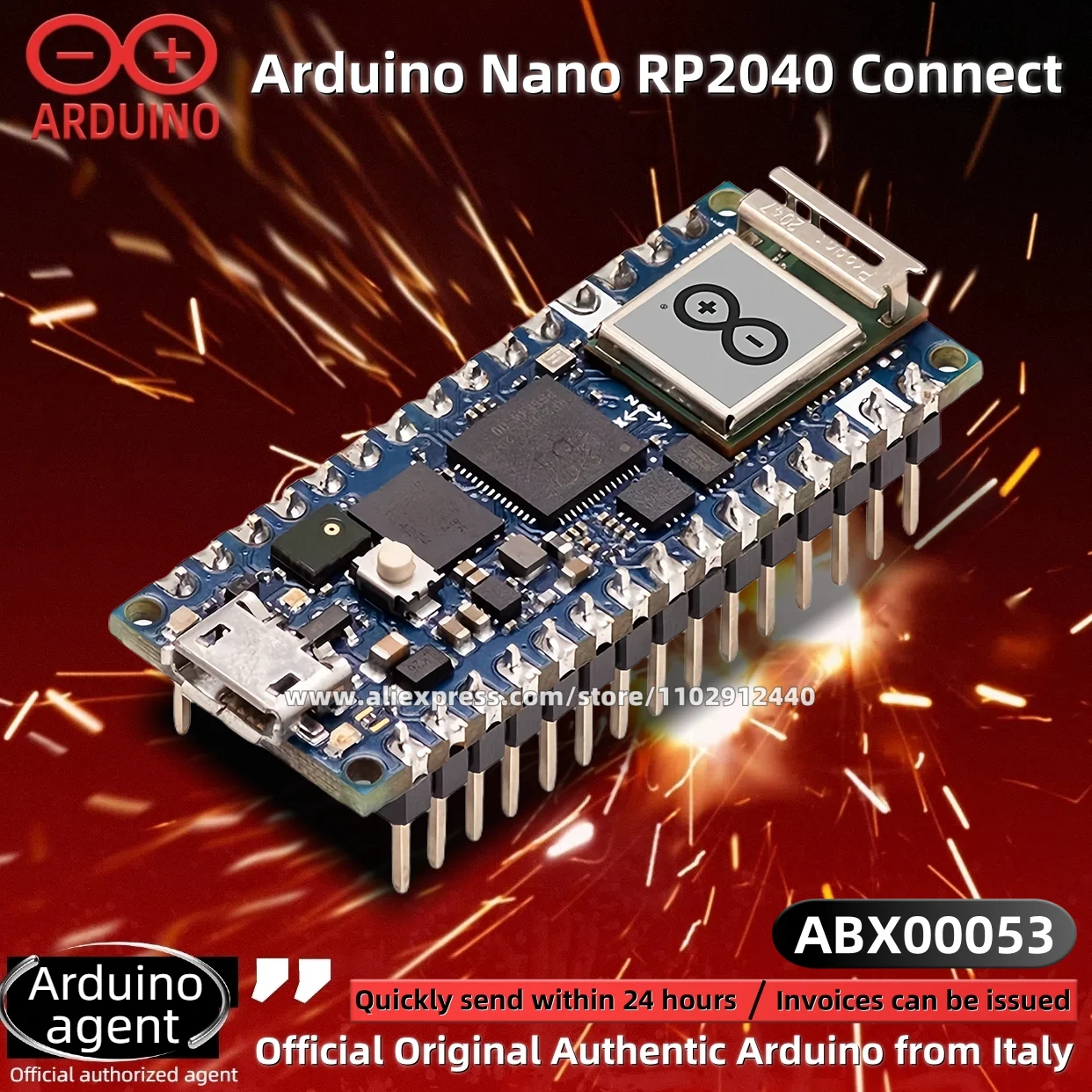 1PCS/LOT Arduino Nano RP2040 Connect with headers ABX00053 Development board agent New Original Spot Stock