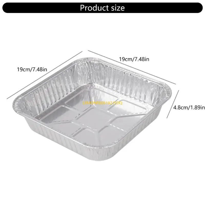 M7DF 20pcs อลูมิเนียมฟอยล์ถาดอบสำหรับเตาอบและบาร์บีคิวแอร์หม้อทอดสมอเรือ