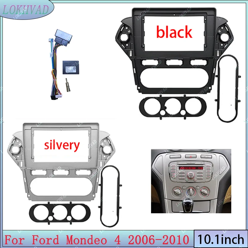 10 Inch Car Frame Fascia Adapter Android Radio Dash Fitting Panel Kit For Ford Mondeo 4 2006 - 2010 Canbus Box Decoder