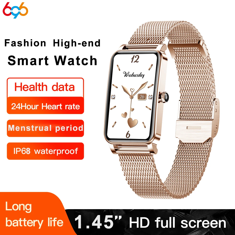 2024 New Smart Watch Women Girl Fashion Smartwatch Heart Rate Bood Pressure Sports Fitness Tracker Wristband Waterproof Bracelet