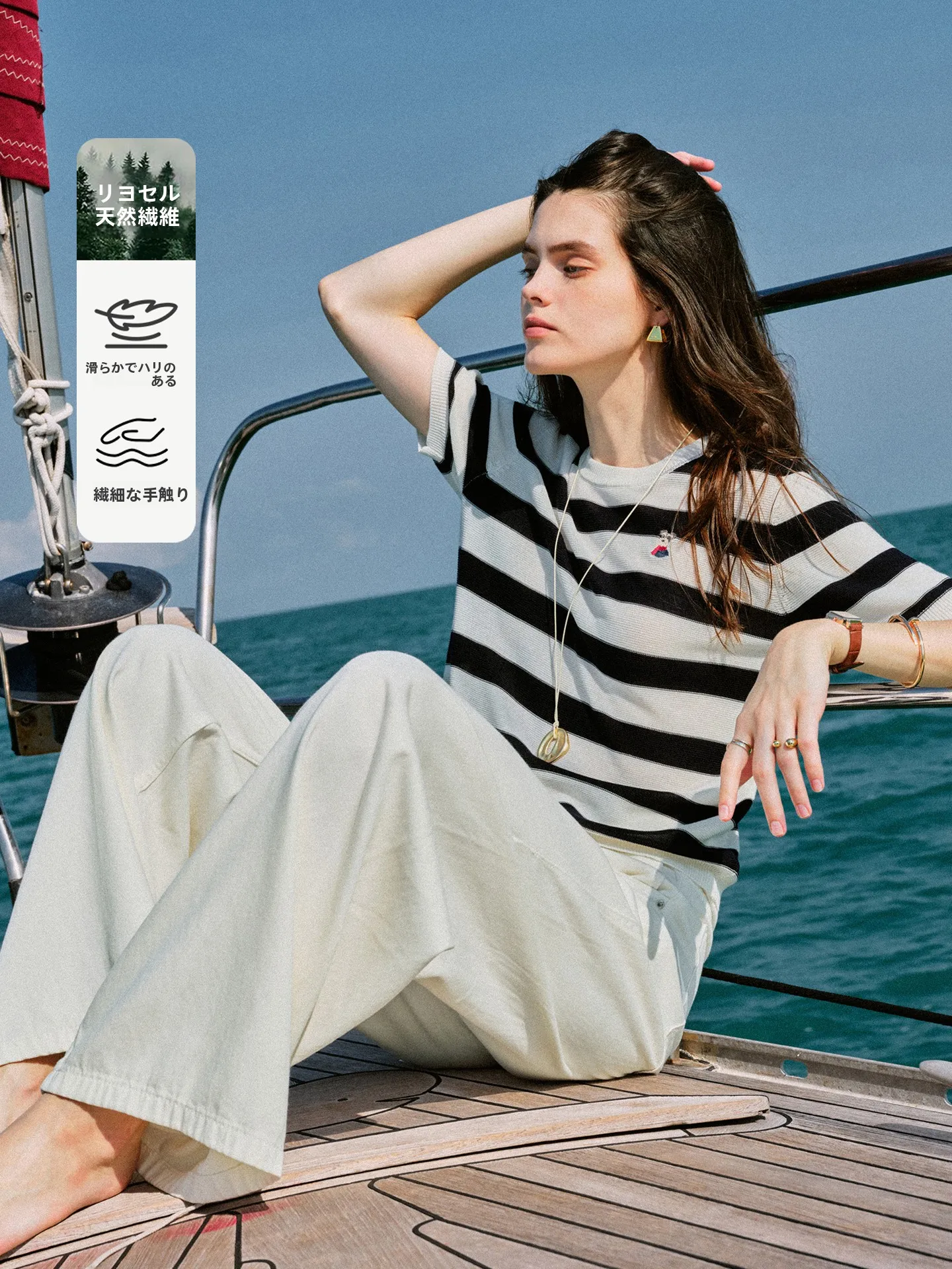 

KUHNMARVIN Casual Stripe ort Sve Knitted irt Women's Summer New Sle Loose Fit Soft Cotton Breathable round Ne Top