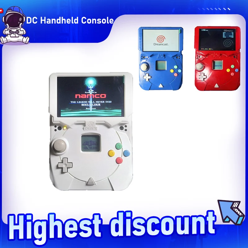 DREAMCAST Handheld Game DREAMSHELL or GDEMU Portable Game Console DIY modified DC Motherboard 5” IPS HD 800*480 Screen Console