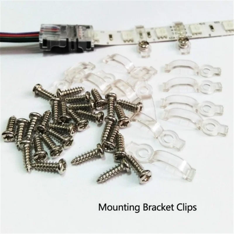 20 Pcs  LED Fixing Silicone Mounting Clips With Screw For Fix 5050 RGB Single Color LED Strip Waterproof LED Strip Light Tape