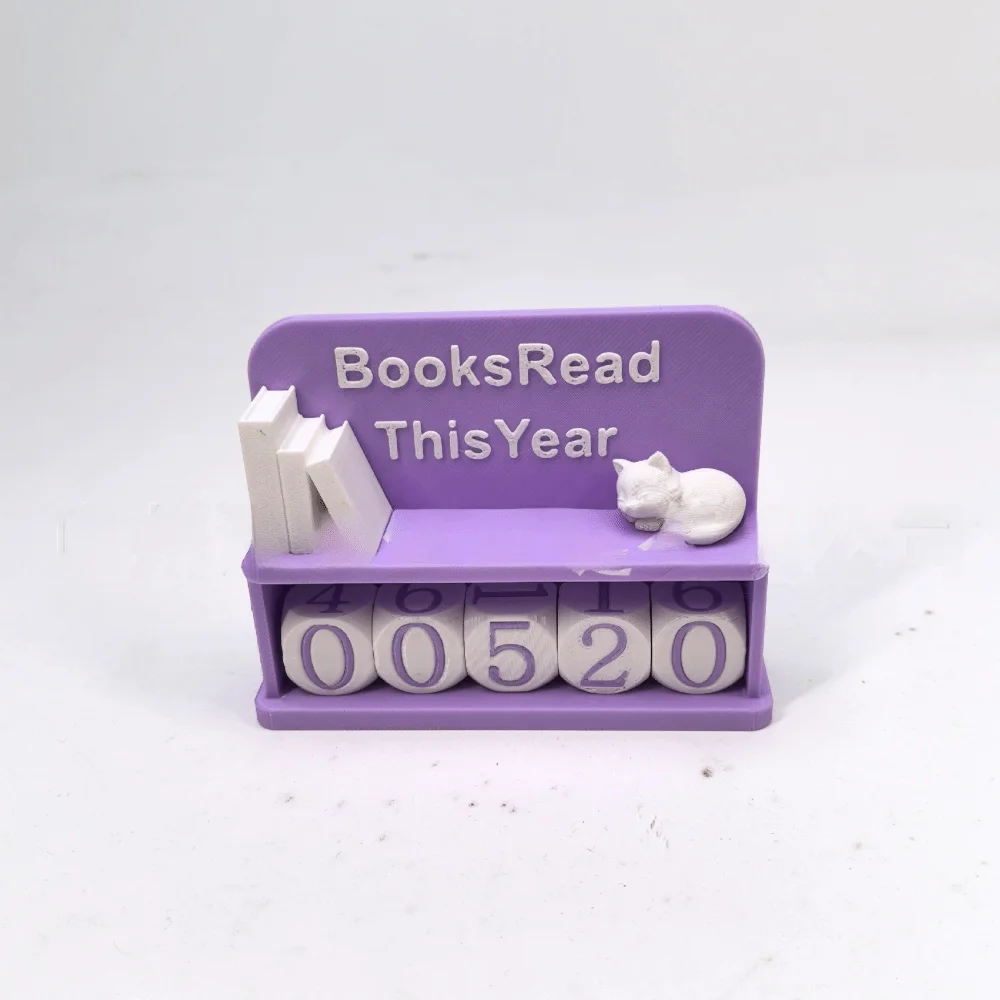 3D Printed 3D Book Read Counter Manual Counter Books Read This Year Sign Book Tracker Book Lover Sign Bookshelf Decor