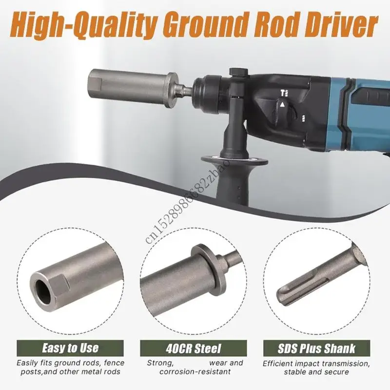 H7EA Broca adaptador acero extraíble para pilotas barras conexión a tierra e instalación cerca