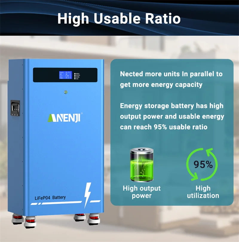ANENJI 11KW 48V Solar-Wechselrichter Hybrid 220V 15KW Batterie-MPPT-Wechselrichter mit WLAN für On/Off-Grid-Anwendungen, Solar-Hybrid-Wechselrichter für Solarpanel-Haushaltsgeräte – Detail 26